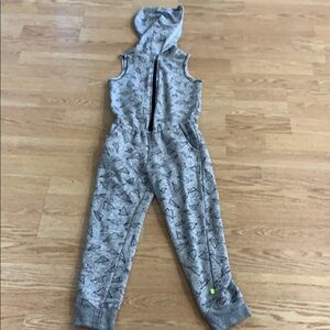 Kind is Cool Gray zip front one piece romper small